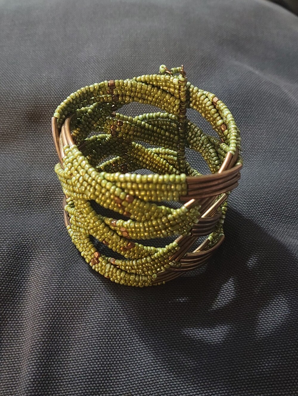 Green Copper Wire Bracelet
